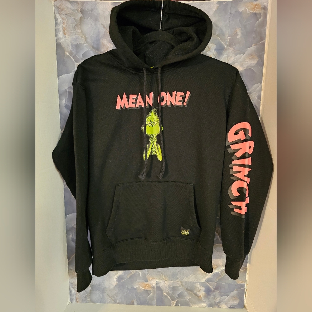 Dr Seuss The Grinch Mean One Black Graphic Hoodie Women’s Sz Xs (0-2) Christmas